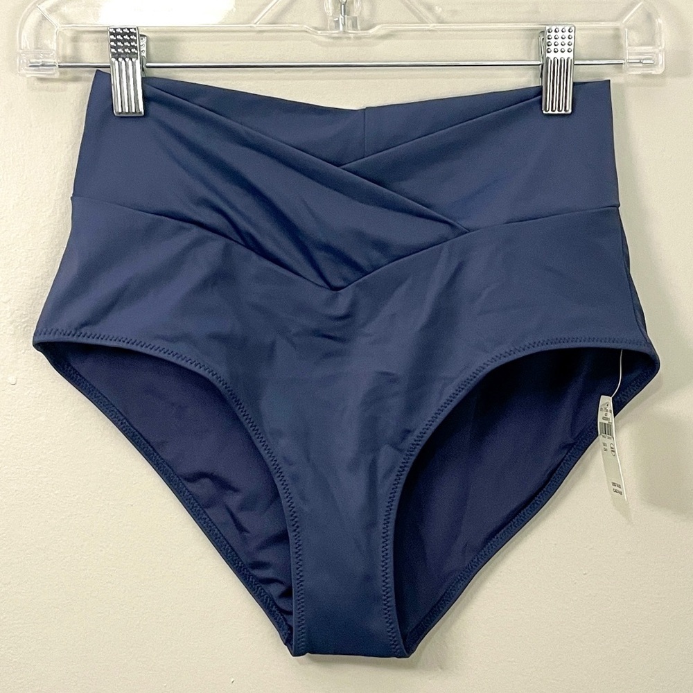 Aerie High Waisted Bikini Bottoms – Navy Blue (Size Small, NWT)
